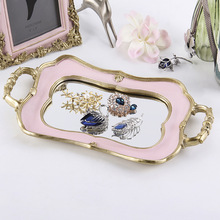 European retro old palace wind tray carved mirror tray dessert pastry dessert plate 2024 - buy cheap