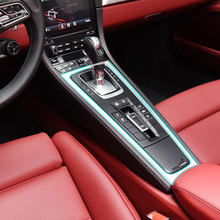 Kit de Panel de engranaje de Control de compartimento central para coche pegatina de película protectora Invisible de ajuste Interior para accesorios Porsche 718 2017 2024 - compra barato