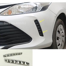 Car Styling Cover ABS Chrome Head Front Side Fog Light Lamp Trim Frame 2pcs For Toyota Vios/Yaris Sedan 2017 2018 2019 2024 - buy cheap