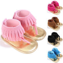 Fashion Casual Newborn Toddler Baby Girls Summer Sandals Solid Tassel Flat With Heel With 5 Style 0-18M 2024 - buy cheap