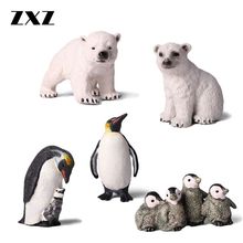 Figura de ação em miniatura com animais selvagens, urso polar, pinguim, animais do mar, modelo de brinquedo, figuras de ação, decoração para casa 2024 - compre barato