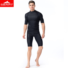 Мужская рубашка SBART с коротким рукавом, тренировочные штаны, одежда для серфинга, защита от УФ излучения, Солнцезащитный пляжный плавки для дайвинга и Сноркелинга 2024 - купить недорого