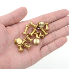 Fixmee 10pcs 10*4*4 mm  Luggage Leather Brass Durable Belt Wallet Craft Solid Screw Nail Rivet NEW 2024 - buy cheap