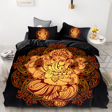 3D HD Digital Printing Custom Bedding Set,Black Duvet Cover Set Queen Cal King,Bedclothes Hindu lord Ganesh Drop Shipping 2024 - buy cheap