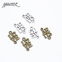YuenZ-abalorios chapados en plata antigua de 3 colores, 35 Uds., colgantes de conector de amor para fabricación de joyería artesanal, 17x10mm, S240 2024 - compra barato