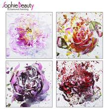 Sophie Beauty New Diy Diamond Painting Cross Stitch Handcraft Embroidery Colorful Flower Rose Square Resin Mosaic Home Arts Kits 2024 - buy cheap
