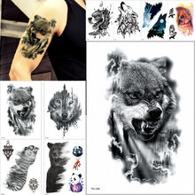 HOT Style Dreamcatcher Wolf panda Temporary Tattoo Stickers Women Body Art Arm Flash Tattoo 21*15cm Flower Waterproof DIY Tattoo 2024 - buy cheap