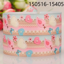 5yards 7/8 " 22 mm little bird pattern printed grosgrain ribbon tape DIY handmade hairbow ribbon free shipping 2024 - buy cheap