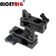 NICEYRIG 15mm Rod Clamp Double 15mm Rods Vertically Rail Clamp Connector DSLR Camera Rig Aluminum Alloy Black (2 Pieces a Pack) 2024 - buy cheap