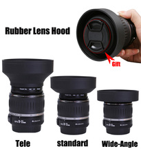 Rubber Tele Wide-Angle Lens Hood Standard 49mm 52mm 58mm 55mm 62mm 67mm 72mm 77mm Telephoto + Lente Cap For Canon Nikon Sony 2024 - buy cheap