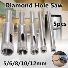5Pcs 5mm-12mm Electroplate Diamond Coated Cutter Hole Saw Tool Set for Glass Marble Tile Granite Drill Bits Tools 2024 - buy cheap