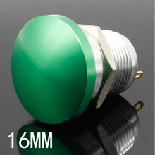 Interruptor de Reinicio automático de cabeza de seta de metal, 16mm, corriente de pie de tornillo verde, 5a 2024 - compra barato