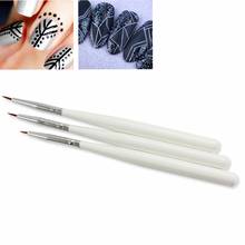 3pcs Gradient Drawing Nail Brush UV Gel Painting Pen Black Wooden Handle Manicure Nail Art Brush Tool Liner Nail Brushes 2024 - buy cheap