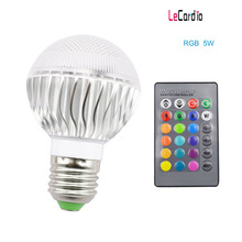 E27 E14 RGB Led Bulb 5W 16 Color Changing Magic Led Night Light Bulb Lamp Dimmable Stage Light 85-265V 110V 220V/Remote Control 2024 - buy cheap