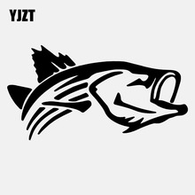 Yjzt 16.2cm * 8.5cm etiqueta do carro interessante dos desenhos animados peixe vinil decalque preto/prata C24-0470 2024 - compre barato