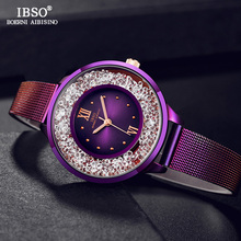 Ibso novo relógio feminino de aço inoxidável, relógio de quartzo para mulheres, pulseira de malha, luxo, montre femme 2018 2024 - compre barato