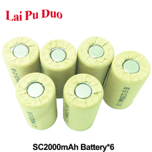 NI-CD 1,2 V SC2000mAh batería recargable células 2.0Ah 10A descarga para reemplazar Hitachi taladro eléctrico 6 piezas incluidas 2024 - compra barato