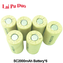 2.0Ah NI-CD 1.2 V SC2000mAh Bateria Recarregável Células 10A Descarregando A Substituir Para Hitachi Furadeira Elétrica 6 Peças Incluídas 2024 - compre barato