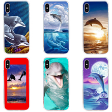 Funda de silicona Tpu para iphone 5, 5s, se, X, XR, XS, Max, 92H, delfines en el arrecife 2024 - compra barato