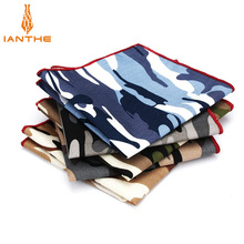 2018 Luxury Brand New Style Hankerchief Scarves Vintage Cotton Hankies Men's Pocket Square Camouflage Classic Print Hanky Towel 2024 - buy cheap