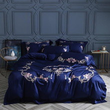 Ropa de cama doble de algodón egipcio, juego de cama King, funda de almohada bordada, edredón, ropa de cama, 100% 2024 - compra barato