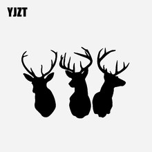 YJZT 16,5 см * 10,8 см Автомобильная наклейка, Виниловая наклейка, креативное украшение рождественского оленя, черный/серебряный цвет 2024 - купить недорого