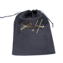 100 sacos de cetim com logo personalizado brilhante dourado preto e com cordão de seda de bolso para mulheres, extensões de cabelo 2024 - compre barato