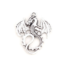 30pcs 34*27mm Zinc Alloy Animal Pendants Dragon Charms Antique Silver Plated Jewelry Findings Accessories Diy Handmade 2024 - buy cheap