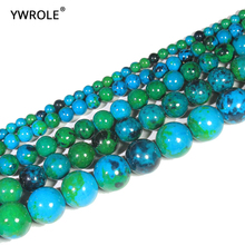 Natural Stone Beads Chrysocolla Round Loose BeadsFor Jewelry Making DIY Necklace Bracelet 4/6/8/10/12 mm Strand 15''Wholesale 2024 - buy cheap