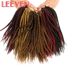 Leeven 12'' 22roots Senegalese Twist Crochet Hair Short Braids 1pcs Synthetic Braiding Hair Extensions High Temperature Fiber 2024 - buy cheap