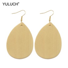 YULUCH 2019 Boho Creamy-white Wooden Water Drop Bohemian Hanging Earings Ethnic Natural Pendant Fashion Drop Earrings For Women 2024 - buy cheap