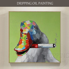 Pintura a óleo sobre tela de alta qualidade, pintura artística de animais, pato, engraçada, pintada à mão 2024 - compre barato
