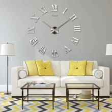 Creative large size mirror acrylic DIY wall clock Classic Roman living room bedroom personality wall sticker wall clock 2024 - buy cheap