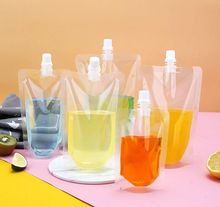 100pcs Stand up Plastic Drink Packaging Bag Spout Pouch for Beverage Liquid Juice Milk Wedding Party Drinking Bags 2024 - buy cheap