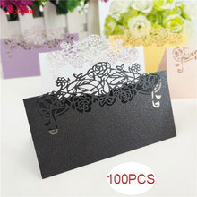 100PCS/Lot  Wedding Birthday Party Table Place Name Card Place Escort Card Hollow Laser Cut Design 6ZSH872-100 2024 - buy cheap