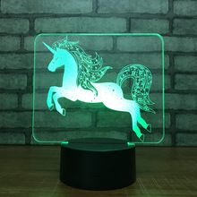 Lámpara de noche táctil Strange Unicorn 3D visual estéreo LED con base negra, nueva y fantástica mesita de noche, regalos para niños A84 2024 - compra barato