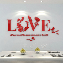 Pegatinas de pared acrílicas de amor floral, decoración 3d para el hogar, Fondo de TV, decoración de Sala de bodas para fiestas 2024 - compra barato