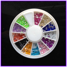 1X Wheel Nail Art Rhinestones decoration 3D 12 Design Mix Color Glitter Gems stone Round Bling Crystal Nail Studs 2024 - buy cheap