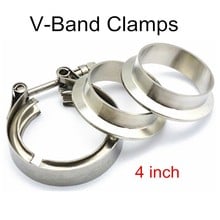 v-band clamp assembly 4 inch v-band clamp with two VBand flanges turbo turbo kit free shipping 2024 - buy cheap