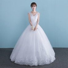 Luxury Wedding Dresses New Brides Marriage V-Collar Women's Sleeveless/Mid-sleeve Lace Up Wedding Dress Ball Gowns Dress 2024 - buy cheap