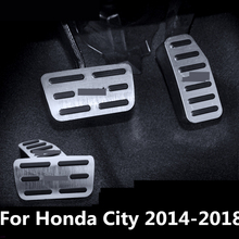 For Honda City 2014-2018 car styling cover Aluminium alloy foot Gas/petrol/oil Brake Rest lamp trim Pedal Interior decoration 2024 - buy cheap