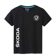 Camiseta masculina skoda auto, design novo, roupas de verão, cor sólida regular, 2019 top 2024 - compre barato