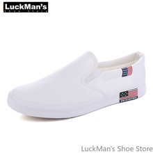 LuckMan/мужская повседневная обувь без шнуровки; коллекция 2019 года; сезон весна; оптовая продажа; модные мужские туфли; Мужская дышащая парусиновая обувь; большие размеры; обувь для мужчин 2024 - купить недорого