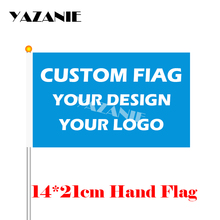 YAZANIE 5PCS 14*21cm Custom Flag Any Size Logo Design Printing Polyester Customize Flag Small Waving Custom Hand Flag with Pole 2024 - buy cheap