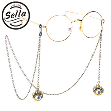 Sella Fashion Punk Bronze Glasses Chain Strap Non-slip Sunglasses Men Women Metal Lanyard Eye Pandent Alloy Glasses Neck Strap 2024 - buy cheap