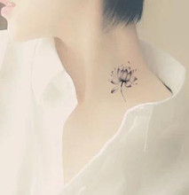 Водостойкая Временная тату-наклейка Лотос для девочек и женщин, тату-наклейки флэш-тату, искусственные татуировки 2024 - купить недорого