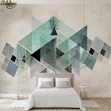 Beibehang personalizado nordic retro geométrico triângulo bloco foto mural da parede pinturas papel de parede para sala estar quarto fundo 2024 - compre barato