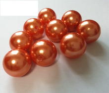 (choose size) 6mm/8mm/10mm/12mm/14mm/16mm/18mm/23mm/25mm orange color Acrylic Pearl Beads #37 2024 - buy cheap