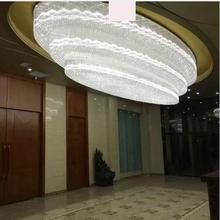 Lámparas led ovaladas personalizadas para proyectos de hoteles, candelabros rectangulares de cristal KTV, accesorio de iluminación para el hogar 2024 - compra barato
