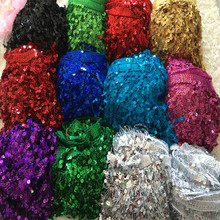 SASKIA 10Yard 16CM Wide Sequin Paillette Embroidery Tassel Fringe Trim African Lace Sew Dance Dress Curtain Accessories GOLD 2024 - buy cheap